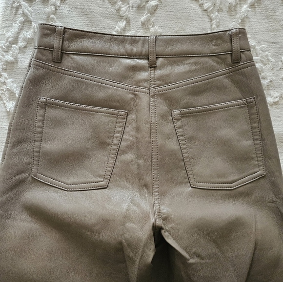 Wilfred The Melina Pant High-waisted Vegan Leather Pants in Light Taupe Size 2 - Picture 10 of 12